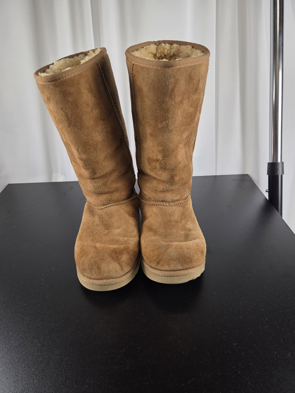 UGG Tall Shearling-Lined Suede Boots - Chestnut Brown